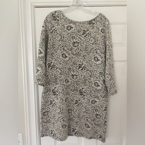 XHILARATION Long Sleeve Black & White Floral Dres - Large